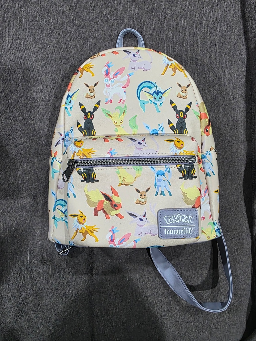 💜🤎Loungefly Eevee Eeveelution Mini Backpack - Cream with Multicolor Characters